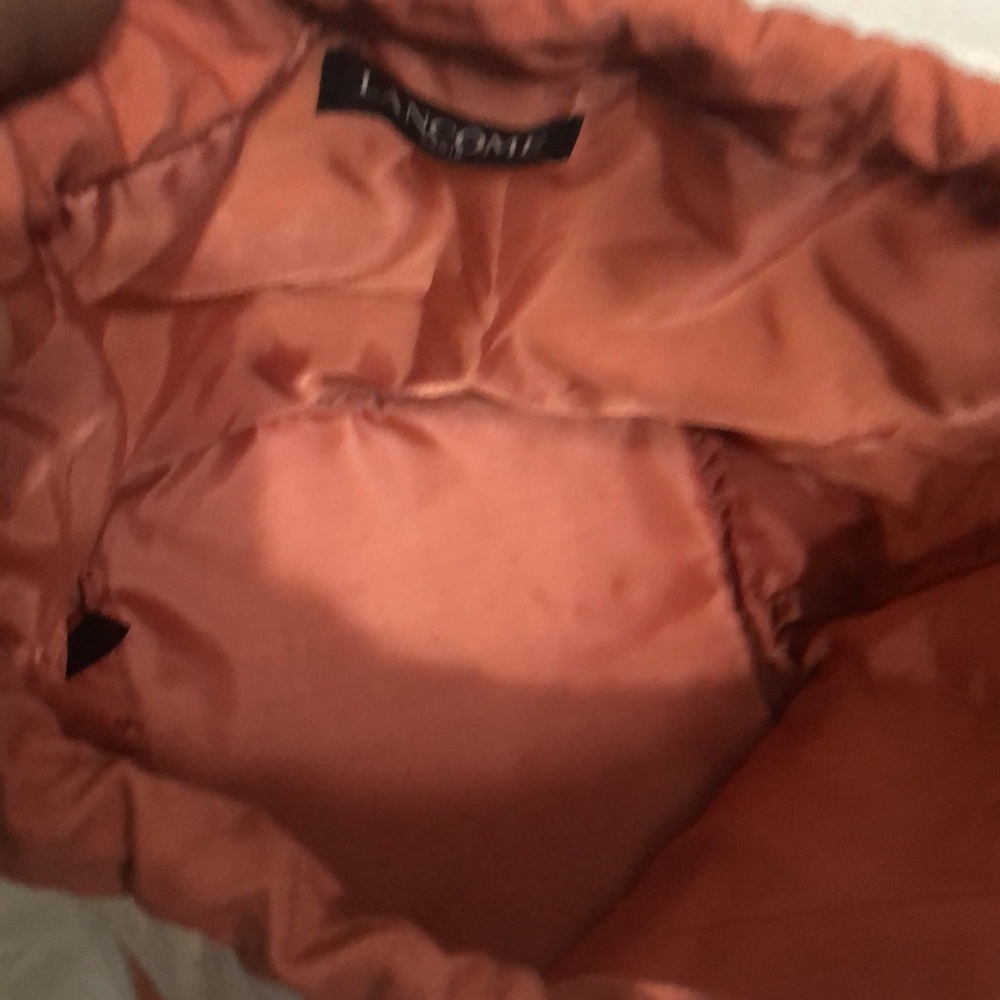 Lancôme Beige and Rust Drawstring Cosmetic Bag with Random beauty item included - Picture 4 of 4
